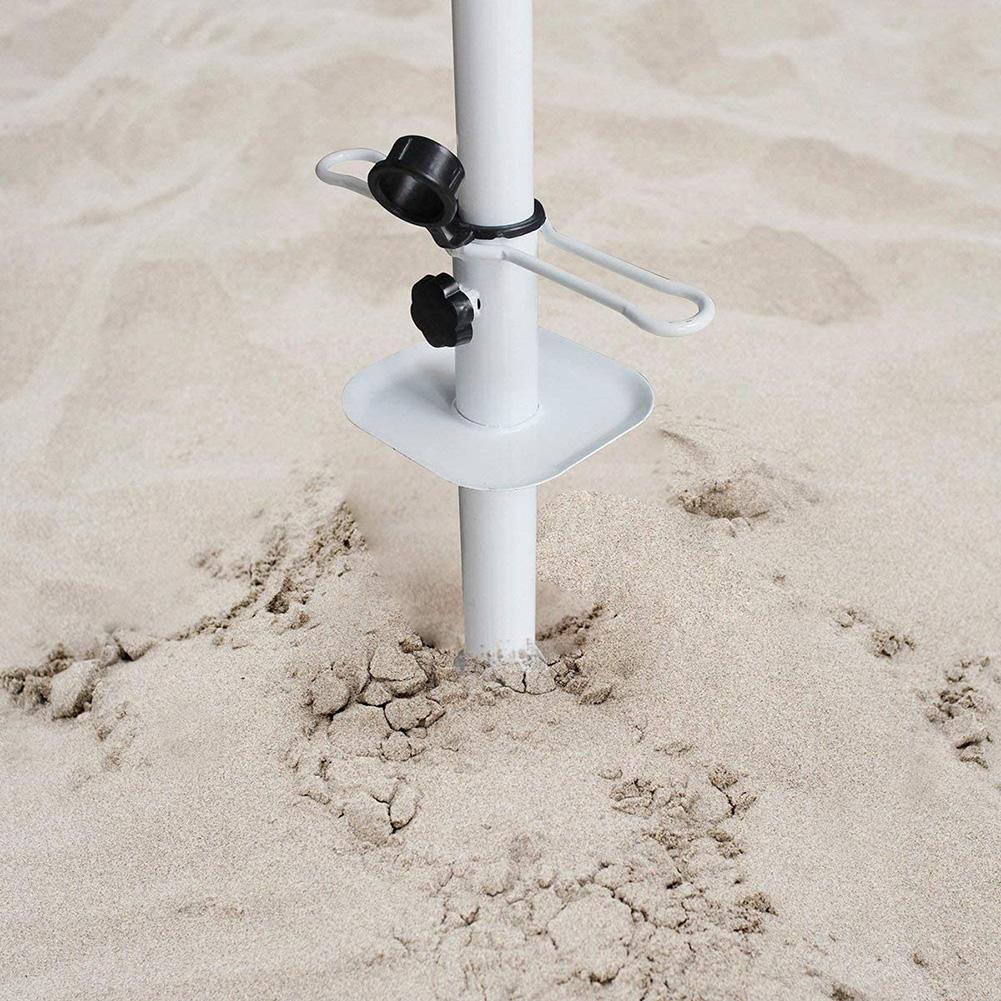Parasol Bracket Portable Easy Install Umbrella Holder Manual Sand Auger Patio Beach Sand Fixed ...
